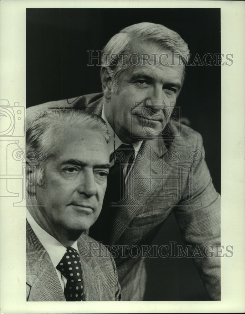 1975, Howard K. Smith, Harry Reasoner, ABC TV newsmen - mjp35239 - Historic Images