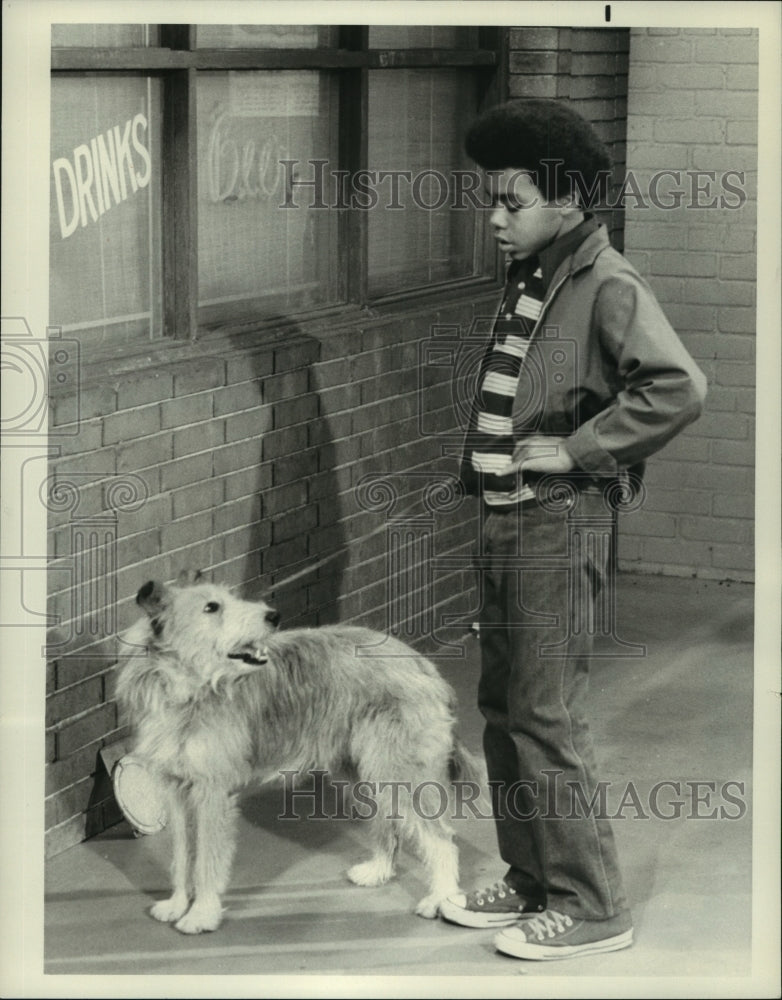 1976, Tierre Turner, with his dog Killer on The Cop &amp; The Kid - Historic Images