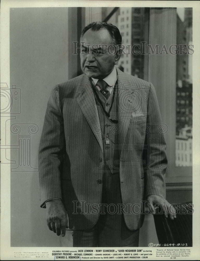 1965, Actor Edward G. Robinson guest stars in "Good Neighbor Sam" - Historic Images