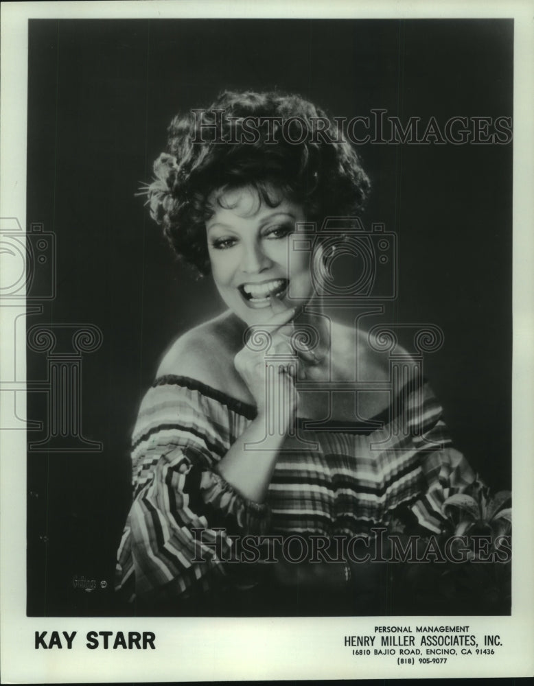 1986 Press Photo United States Singer Kay Starr - mjp35387-Historic Images