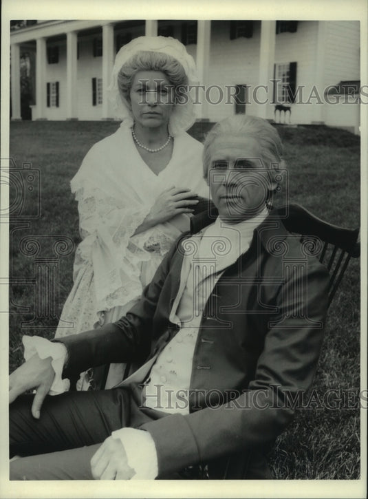 1986 Press Photo Barry Bostwick & Patty Duke as George and Martha Washington-Historic Images