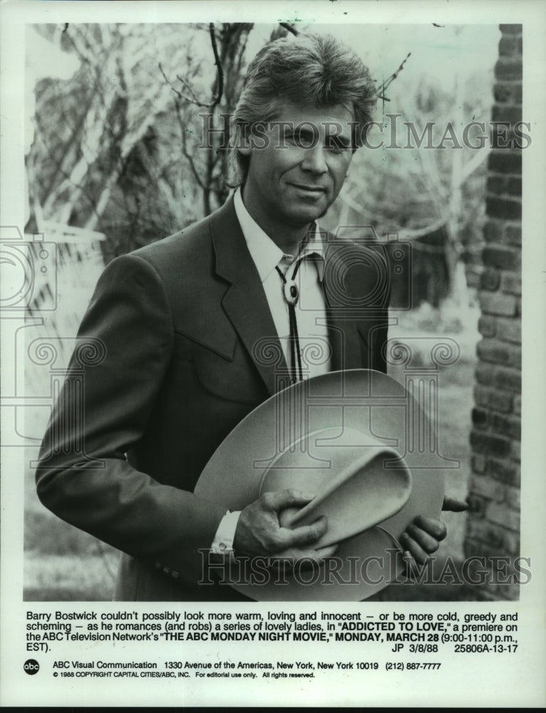 1988, Barry Bostwick stars in "Addicted to His Love" on ABC-TV - Historic Images
