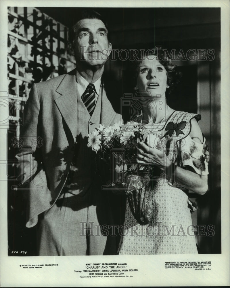 1972, Fred MacMurray & Cloris Leachman in "Charley and the Angel" - Historic Images