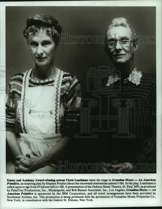 1989, Cloris Leachman as Grandma Moses at 45 and at 100 years old. - Historic Images