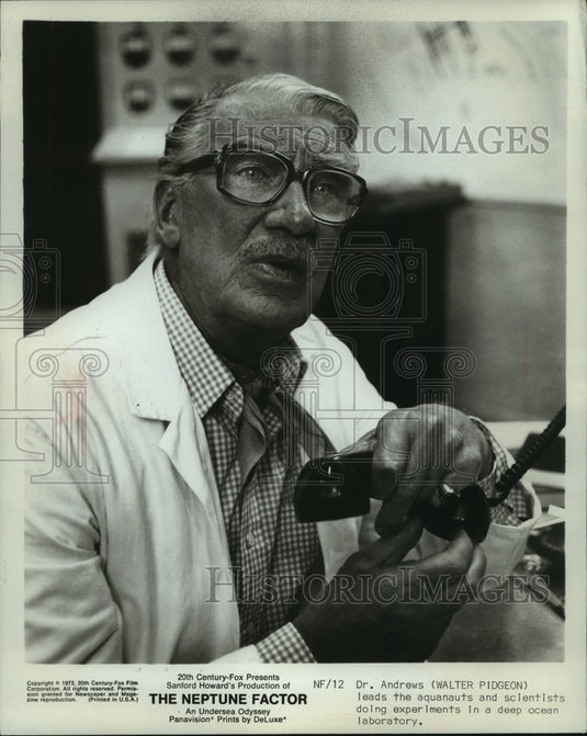 1973, Walter Pidgeon stars in "The Neptune Factor" - mjp35882 - Historic Images