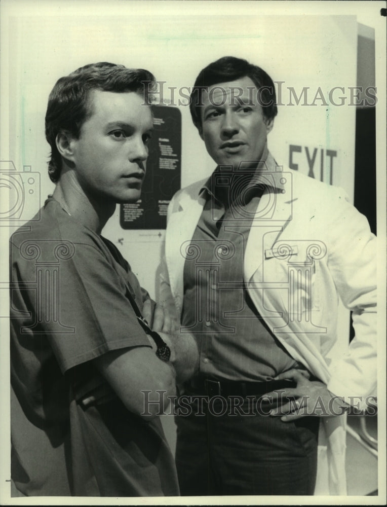 1984, Charles Siebert &amp; Gary Frank in &quot;Trapper John, M.D.&quot; - Historic Images