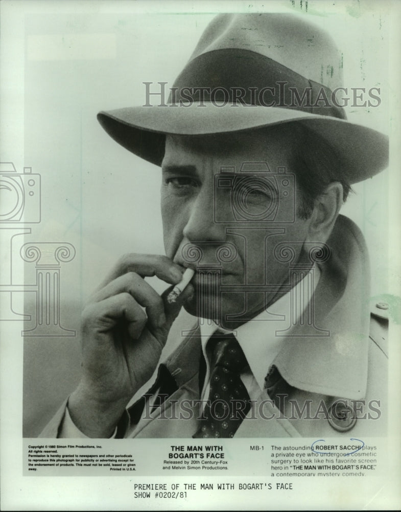 1980, Robert Sacchi stars in &quot;The Man With Bogart&#39;s Face&quot; - mjp36431 - Historic Images