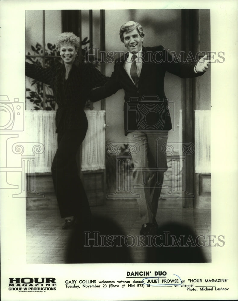 1982 Press Photo Juliet Prowse dances with Gary Collins on Hour Magazine - Historic Images
