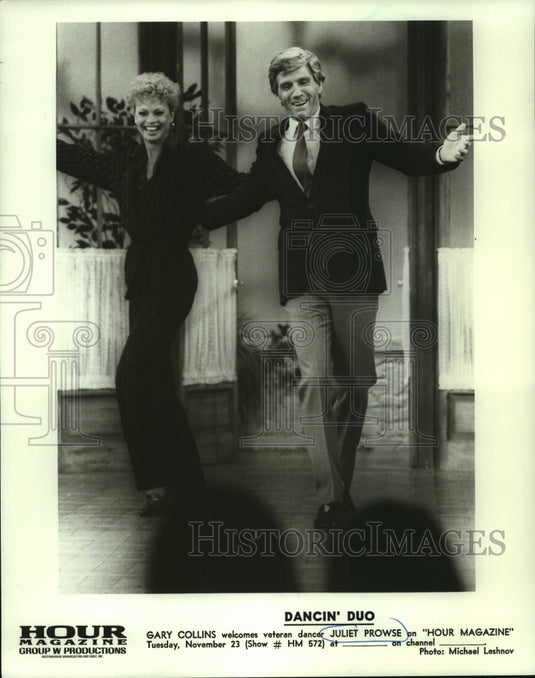 1982 Press Photo Juliet Prowse dances with Gary Collins on Hour Magazine - Historic Images