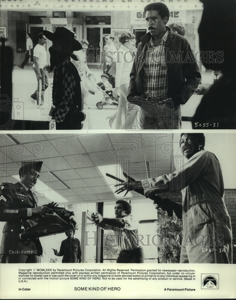 1982 Richard Pryor, in bank scenes from &quot;Some Kind of Hero&quot; - Historic Images