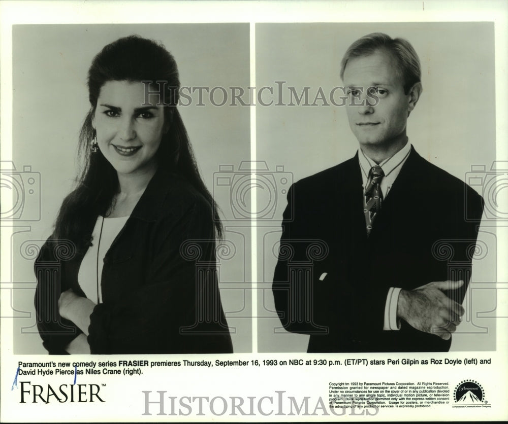 1993 Press Photo David Hyde Pierce, Peri Gilpin, stars Frasier - mjp36847- Historic Images