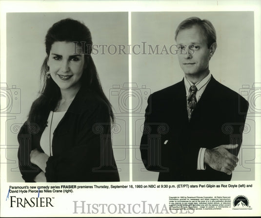 1993 Press Photo David Hyde Pierce, Peri Gilpin, stars Frasier - mjp36847- Historic Images