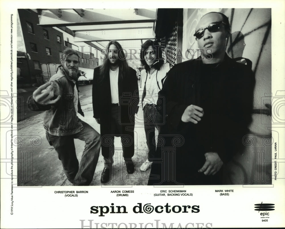 1994 Press Photo Christopher Barron, Aaron Comess &amp; Mark White of Spin Doctors. - Historic Images