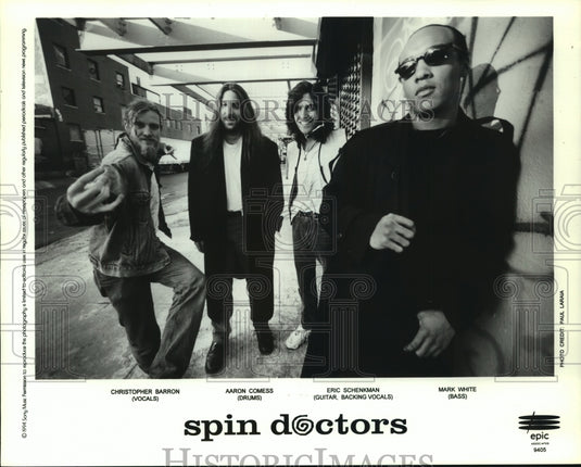1994 Press Photo Christopher Barron, Aaron Comess & Mark White of Spin Doctors. - Historic Images
