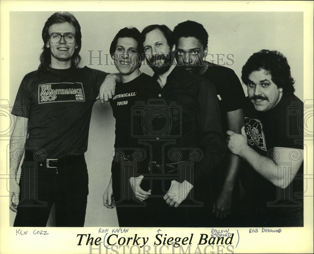 1983, Members of &quot;The Corky Siegel Band&quot; pose together - mjp37113 - Historic Images