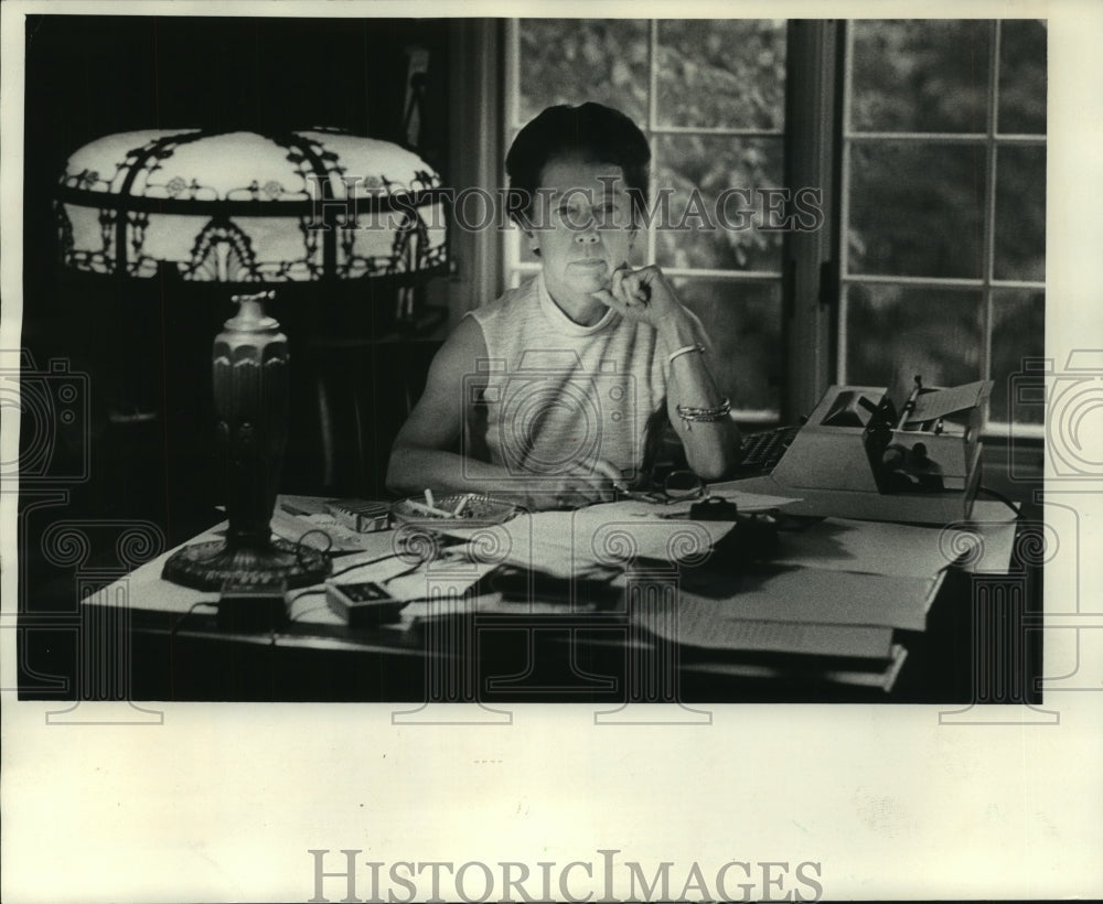 1978 Shorewood Novelist Anne Powers Sits At Her Desk - Historic Images