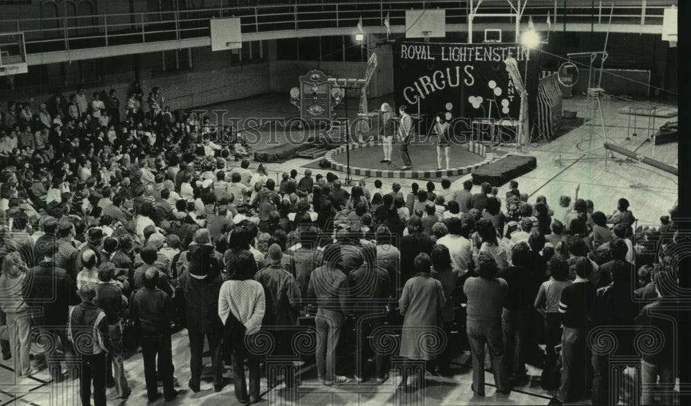 1984, Royal Liechtenstein Quarter Ring Circus and crowd at MU. - Historic Images