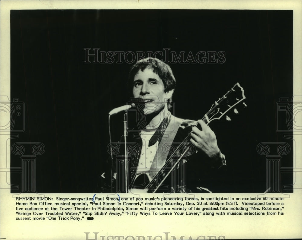 1980, Singer-Songwriter Paul Simon In &#39;Paul Simon In Concert&#39; - Historic Images