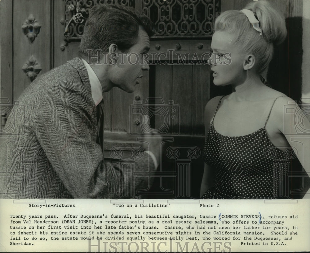 1965, Connie Stevens &amp; Dean Jones star in &quot;Two on a Guillotine&quot; - Historic Images