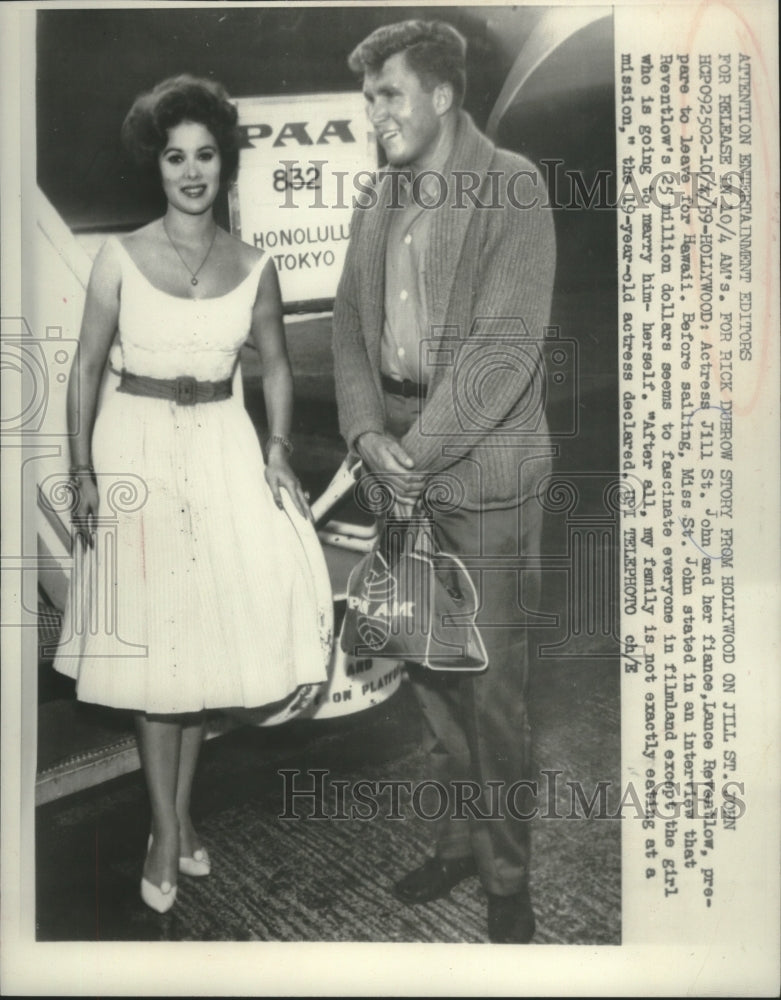 1959 Actress Jill St. John and fiance, Lance Reventlow - Historic Images