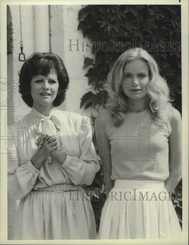 1985 Press Photo Claudia Cardinale and Merete Van Kamp in "Princess Daisy"-Historic Images