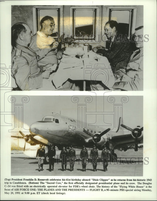 1991 Press Photo Scenes From PBS' 'Air Force One: The Planes And The Presidents' - Historic Images
