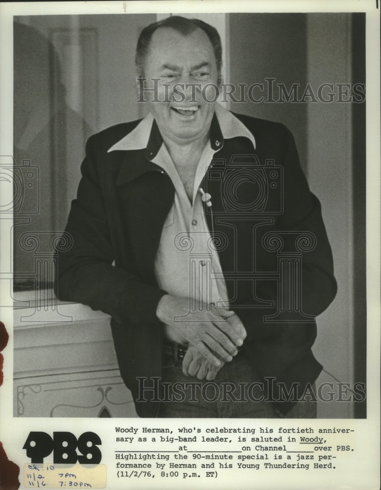 1976 Press Photo Woody Herman Is Saluted In &#39;Woody&#39; - mjp37949 - Historic Images