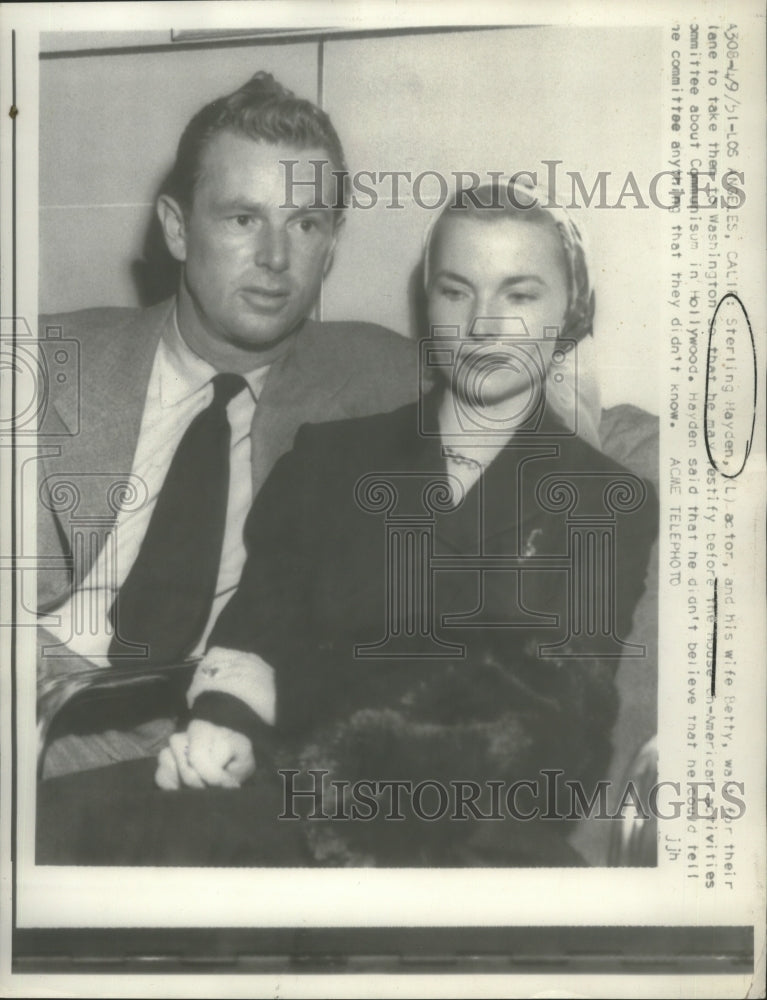 1951, Actor Sterling Hayden with wife, Betty - mjp38005 - Historic Images
