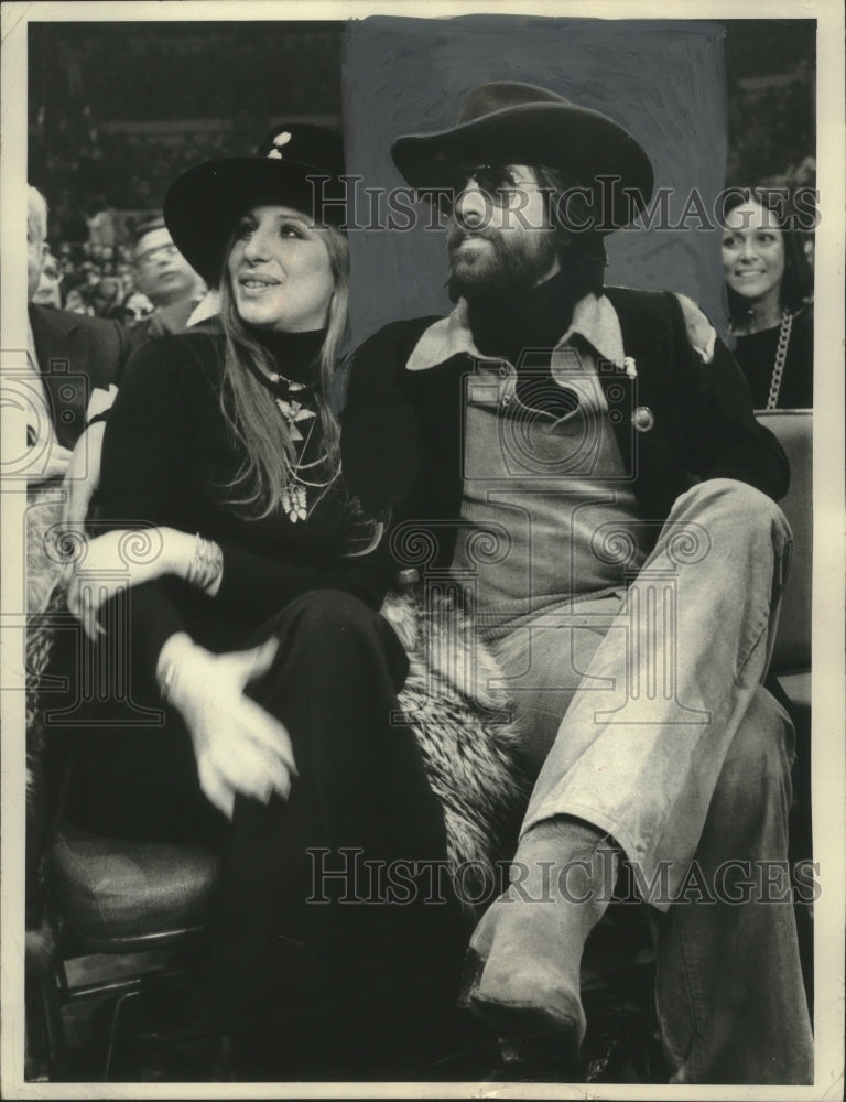 1974, Barbara Streisand &amp; Jon Peters at the Ali - Frazier fight - Historic Images