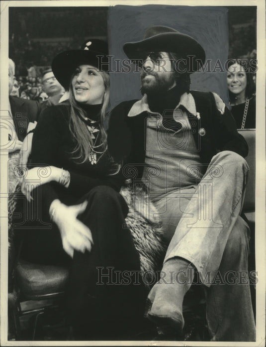1974, Barbara Streisand & Jon Peters at the Ali - Frazier fight - Historic Images