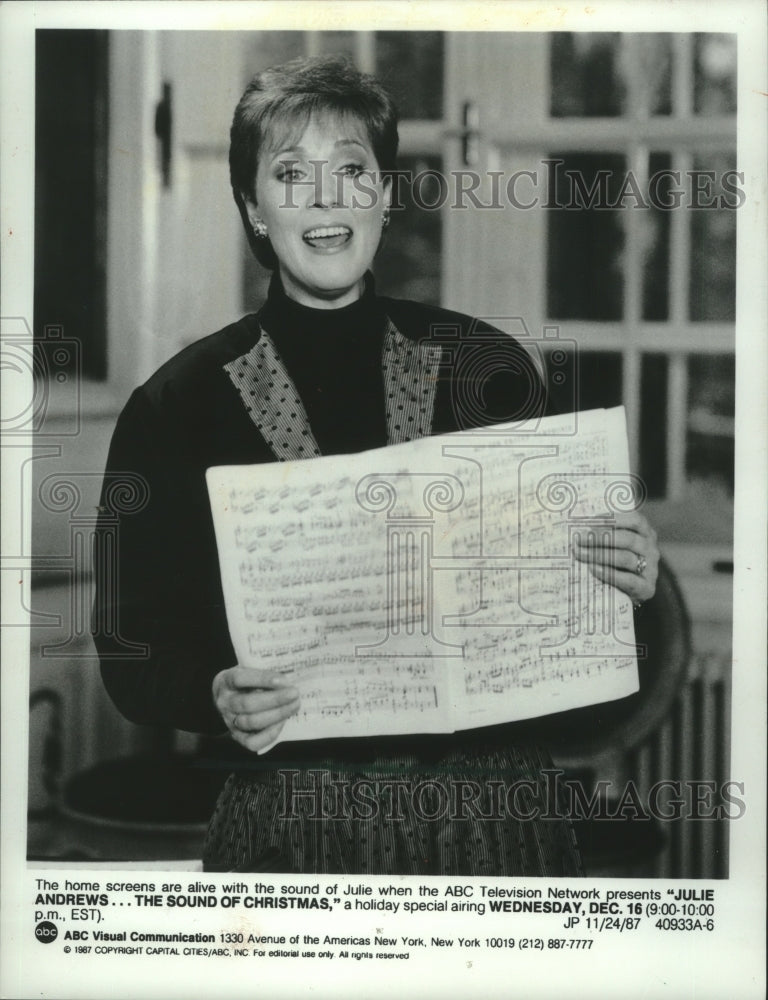 1987, "Julie Andrews ... The Sound of Christmas" to air on ABC-TV - Historic Images