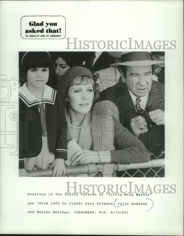 1980, Julie Andrews and other stars of &quot;Little Miss Marker&quot; - Historic Images
