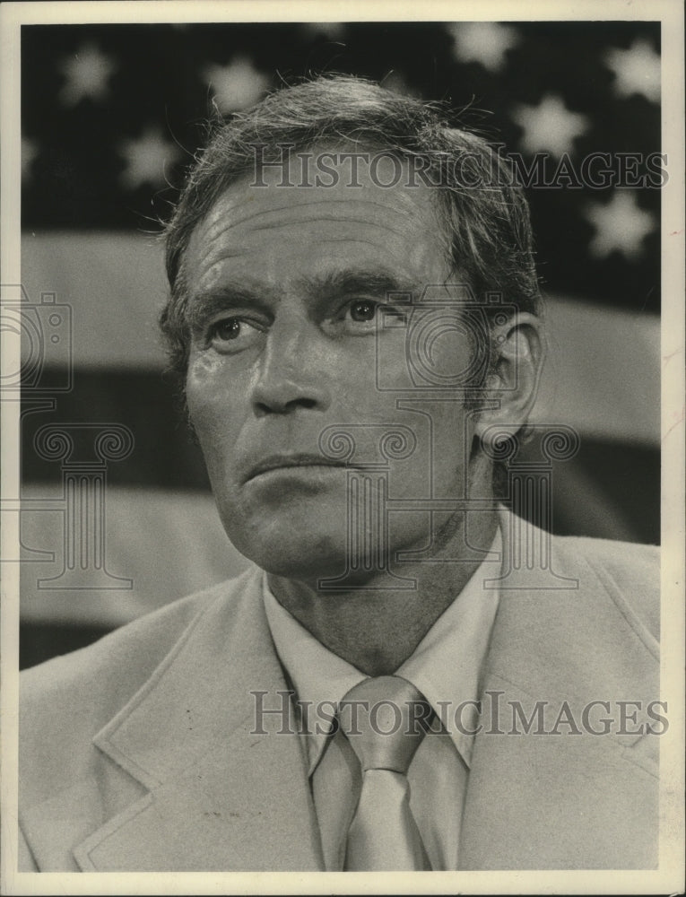 1974 Press Photo Charlton Heston in &quot;Bicentennial Minutes&quot; - mjp38111 - Historic Images