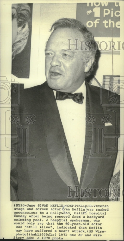 1970 Press Photo Van Heflin veteran stage and screen actor. - mjp38117 - Historic Images