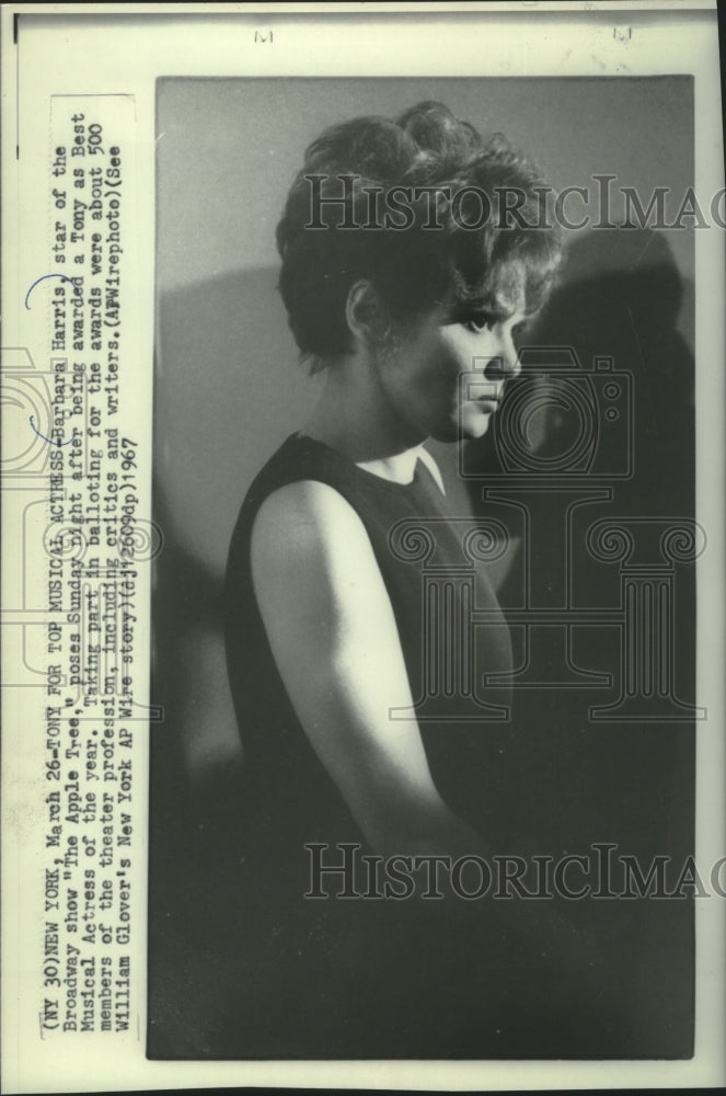 1967, Barbara Harris wins Best Actress of the Year Award in New York. - Historic Images