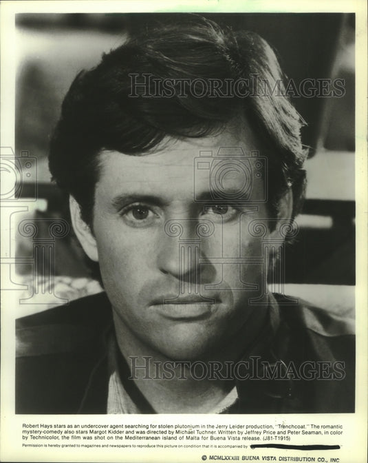 1983 Press Photo Robert Hays in "Trenchcoat" - mjp38330 - Historic Images