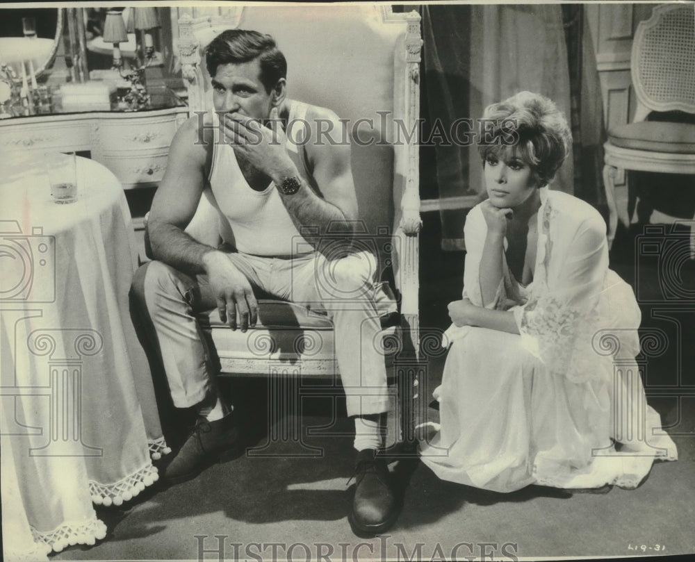 1966 Press Photo Jill St. John &amp; Rod Taylor in &quot;The Liquidator&quot; - mjp38432 - Historic Images