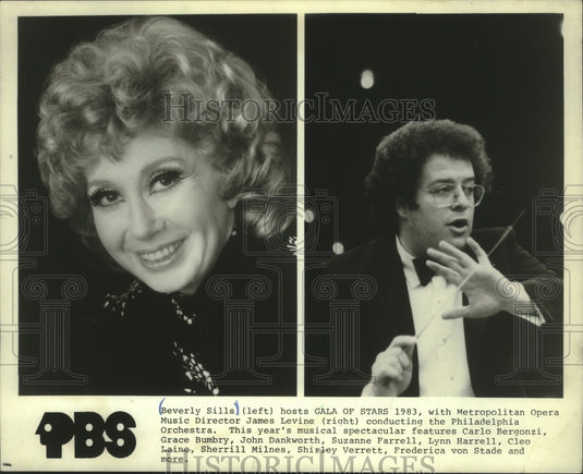 1983 Press Photo Beverly Sills & James Levine host Gala of Stars 1983, on PBS. - Historic Images