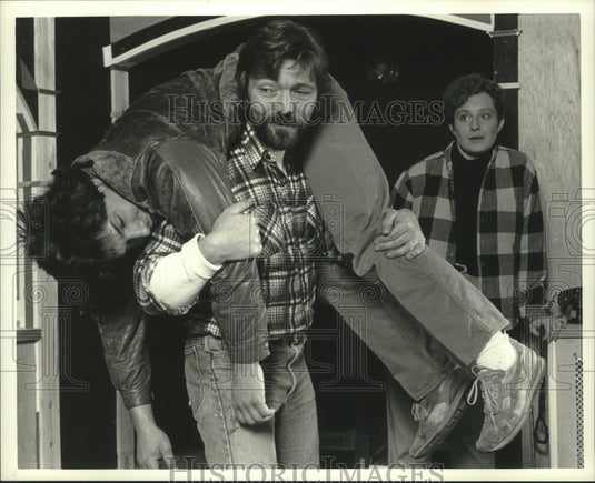 1990 Press Photo Actors in Theatre Tesseract's "Strange Snow" - mjp38523 - Historic Images