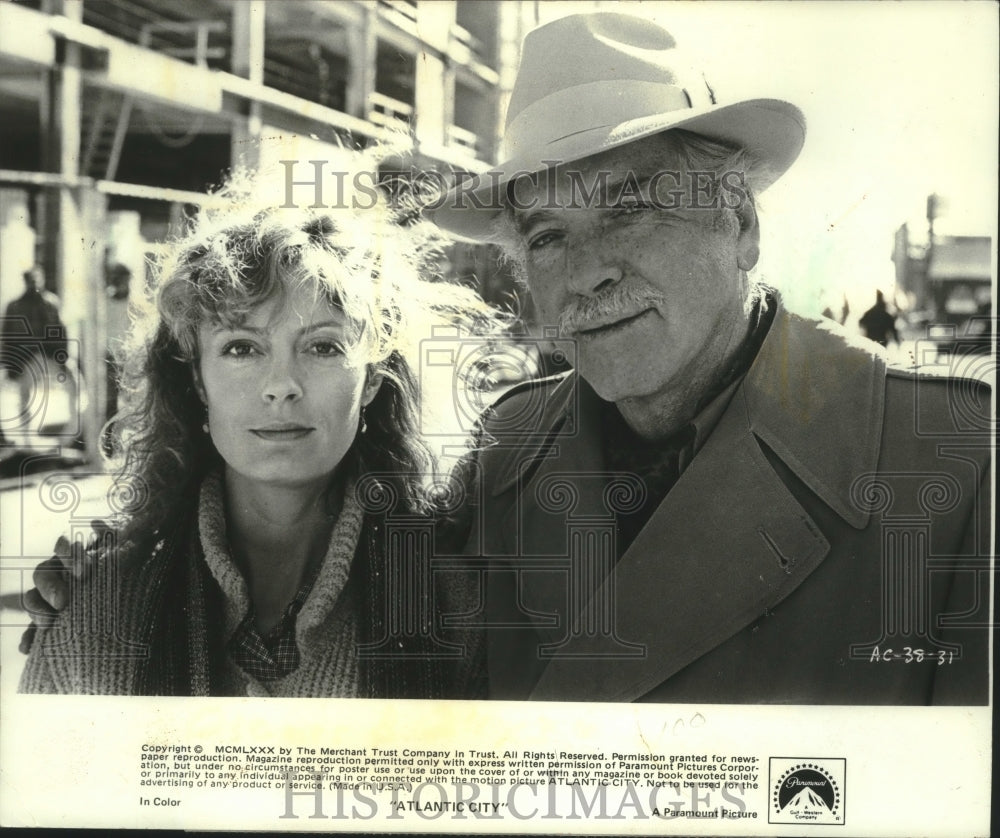 1980 Press Photo Susan Sarandon and Burt Lancaster star in Atlantic City. - Historic Images