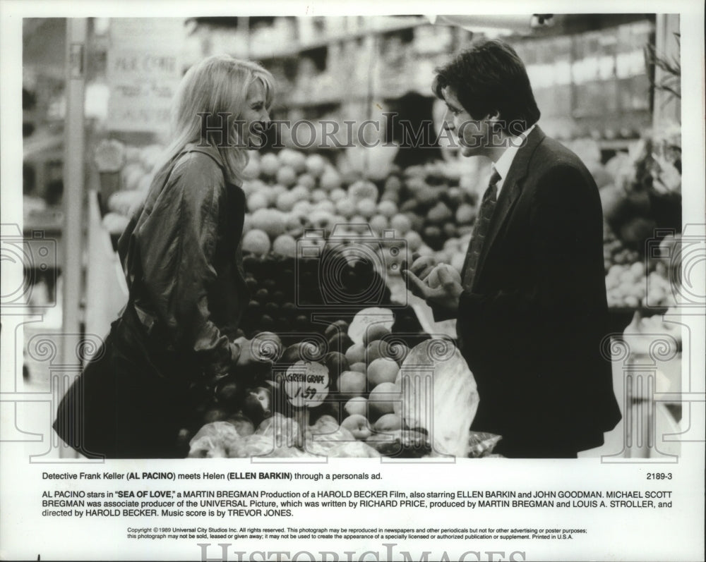 1989, Al Pacino and Ellen Barkin in a scene from Sea of Love. - Historic Images