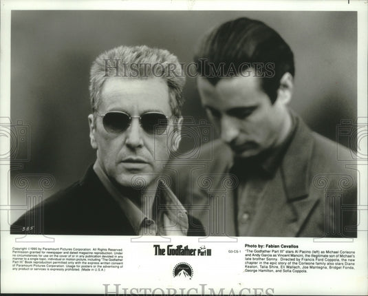 1991, Actors Al Pacino and Andy Garcia in "The Godfather, Part III" - Historic Images