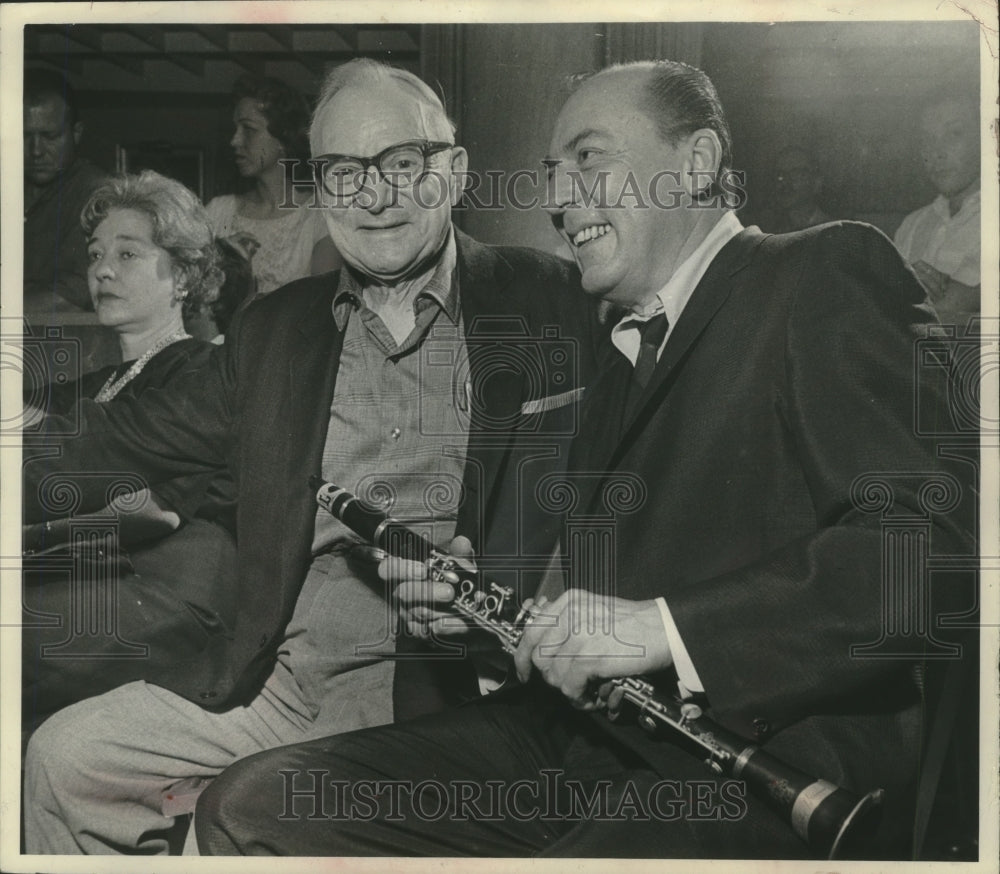 1962, Woody Herman dedicates concert to his father, Otto Herman. - Historic Images