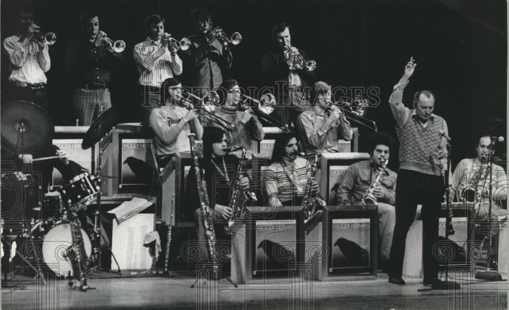 1974, Woody Herman and his Thundering Herd at Cedarburg High School. - Historic Images
