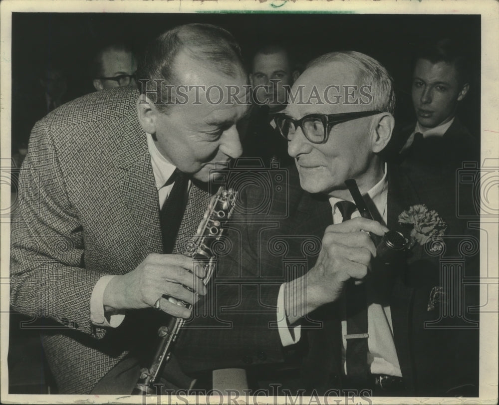 1965, Woody Herman and father, Otto Herman, at the Attic - mjp38660 - Historic Images