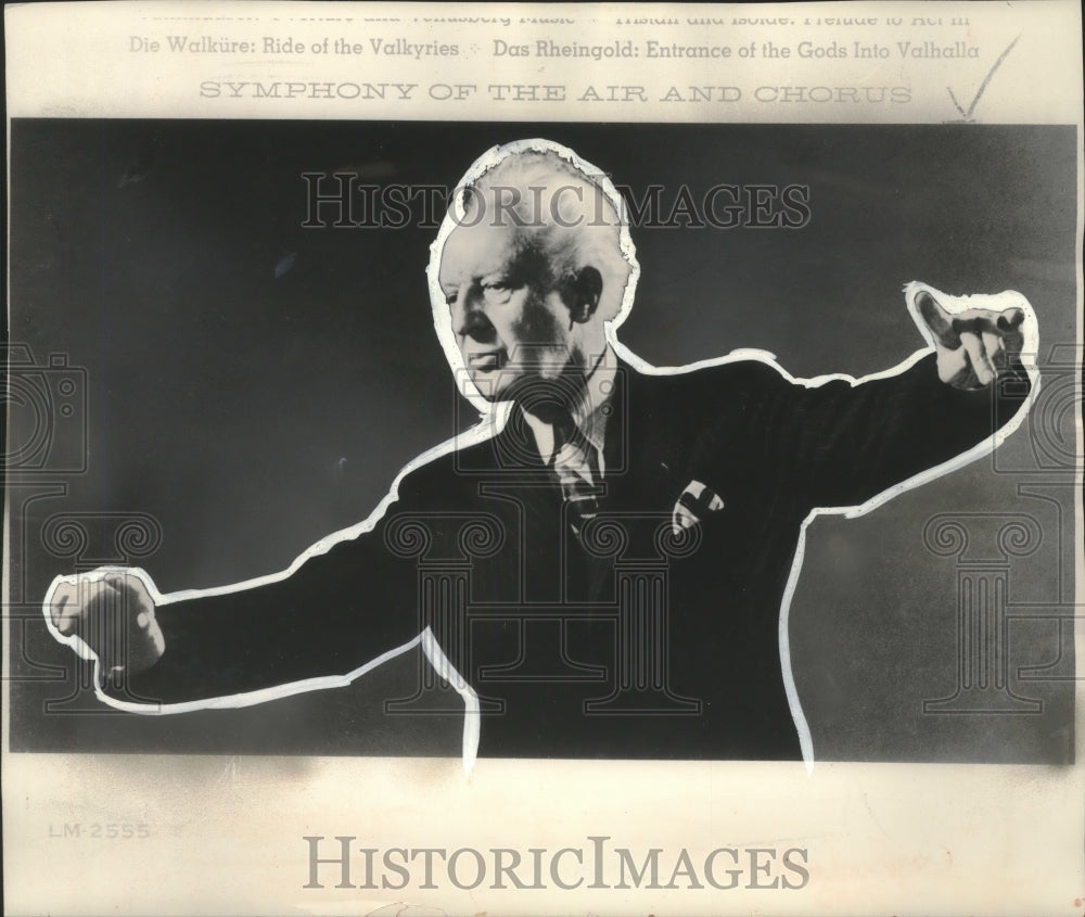 1961 Press Photo Leopold Stokowski directing the Symphony of the Air - mjp38686- Historic Images