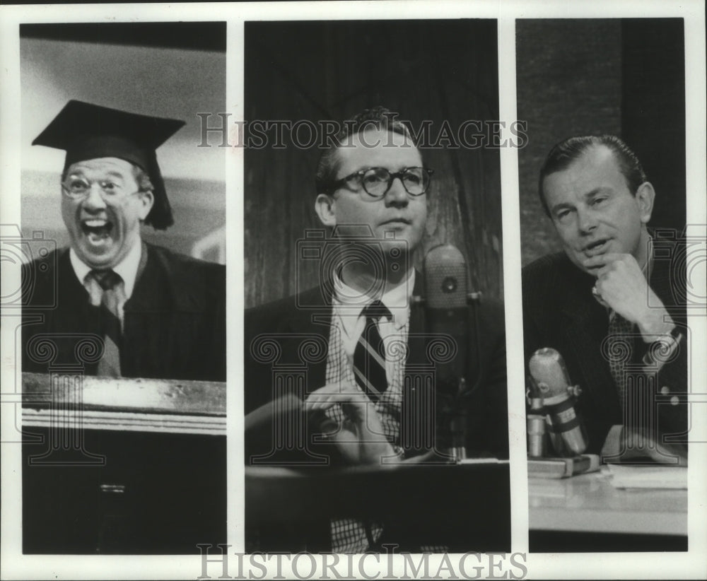 1986, Three comedians Jerry Lester, Steve Allen and Jack Paar - Historic Images