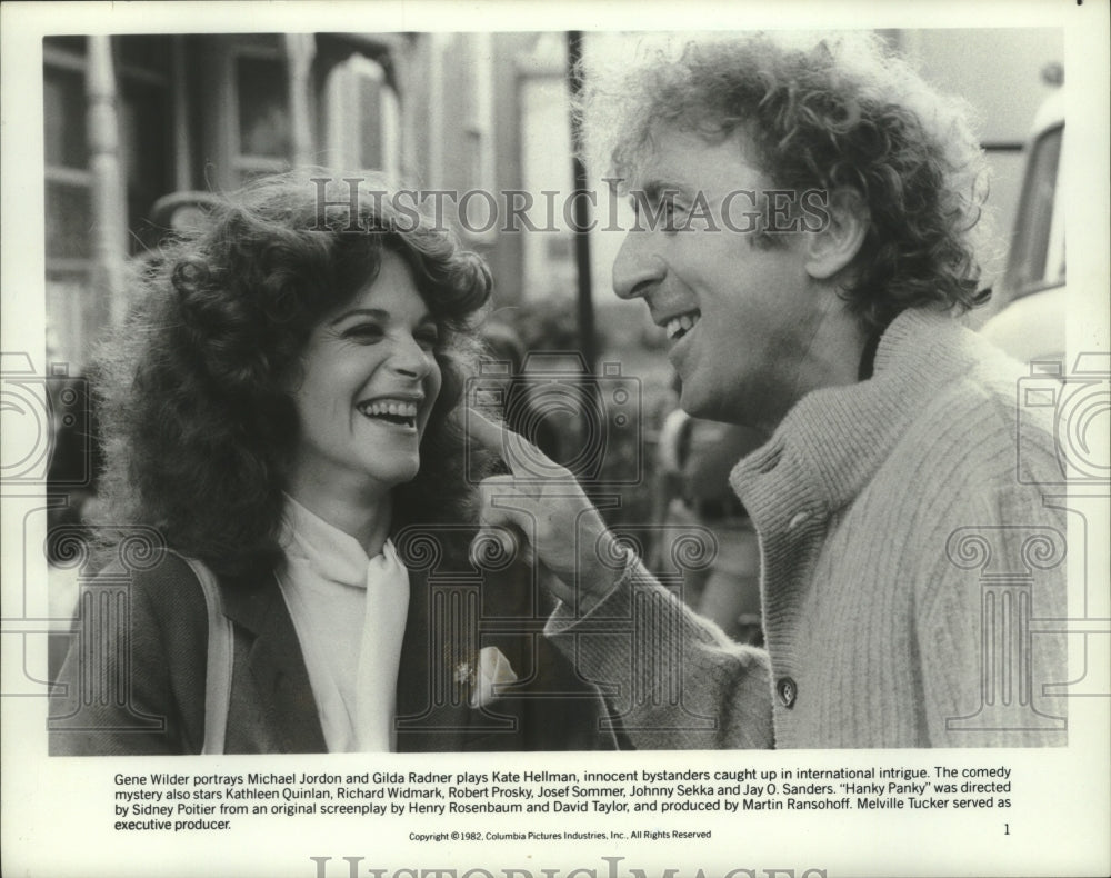 1982, Actor Gene Wilder & Gilda Radner in the movie "Hanky Panky" - Historic Images