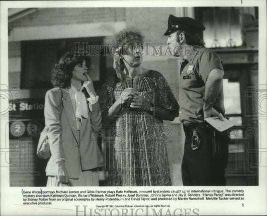 1982, Actor Gene Wilder & Gilda Radner in the movie "Hanky Panky" - Historic Images