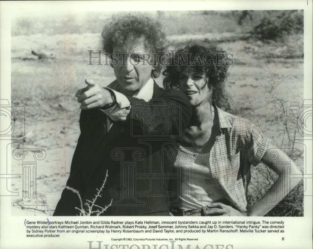 1982 Press Photo Gene Wilder &amp; Gilda Radner in &quot;Hanky Panky&quot; - mjp38828 - Historic Images